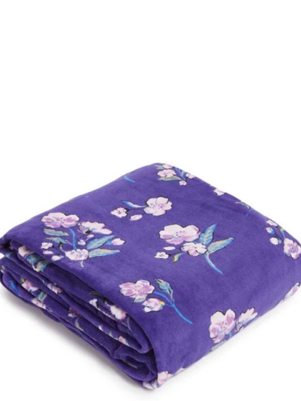 Vera Bradley Wild Roses Purple Plush Throw Blanket 50” x 80”